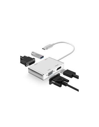 ADAPTATEUR TYPE-C TO HDMI/ VGA/DVI/USB3.0