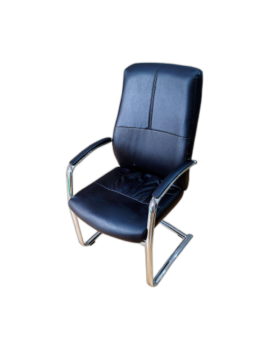 CHAISE VISITEUR NOIR LUGE (087C)