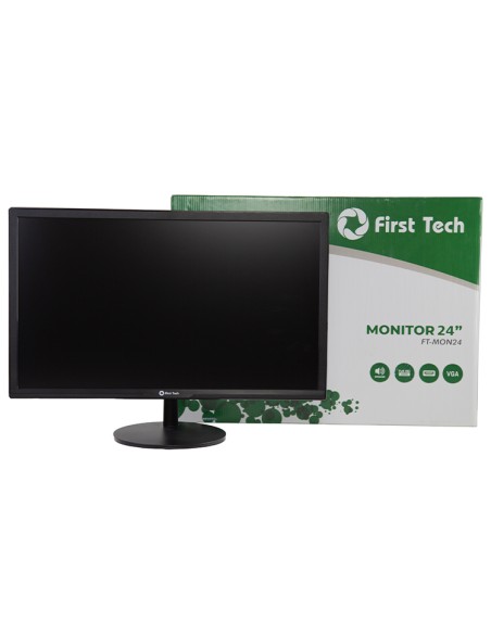 ÉCRAN MONITEUR D'ORDINATEUR 24" FIRST TECH VGA+HDMI+SPEAKER (FT)